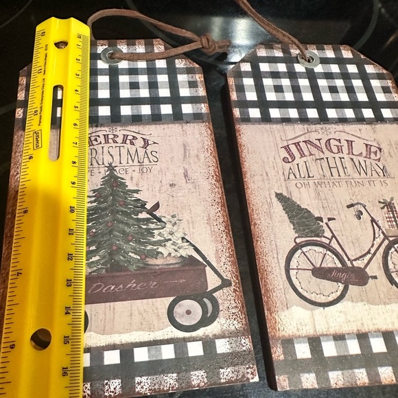 Rustic Holiday Ornament Set with Wagon and Bicycle Design ornaments - Picture 5 of 12